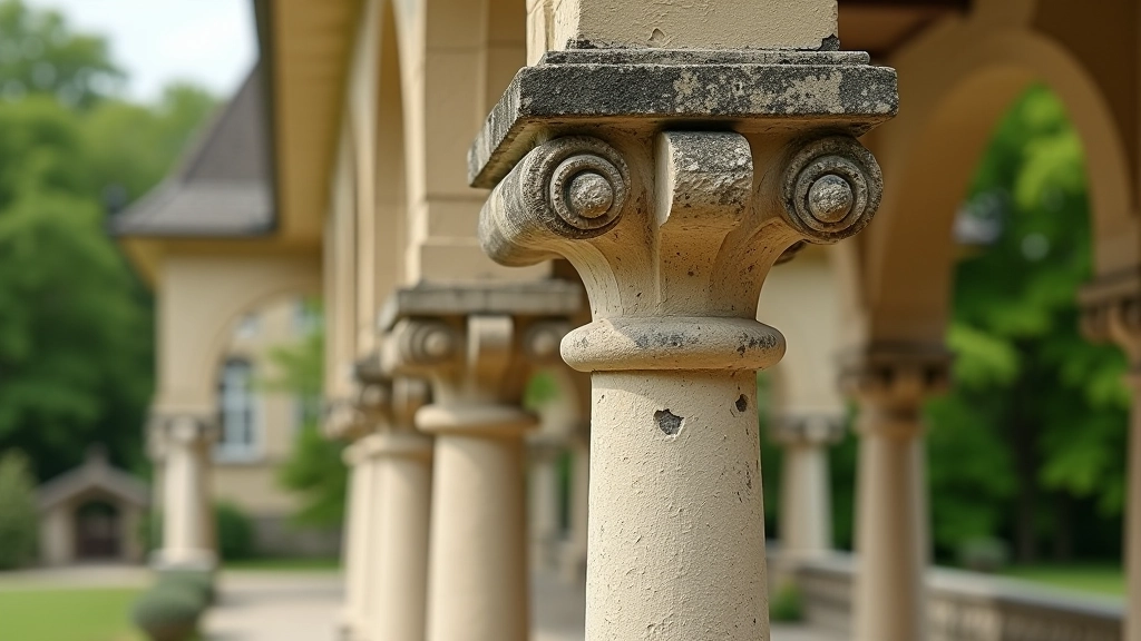 Detail historického pavilónu v Smetanových sadech s architektonickými detaily z 19. století, kamenné zdobení a původní konstrukce